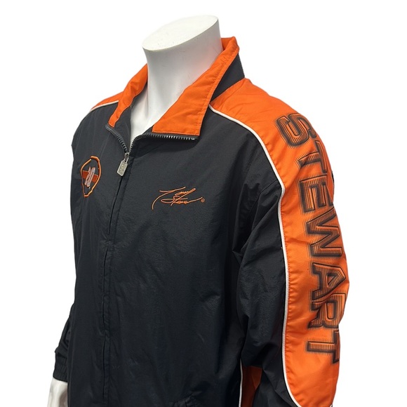 Vintage Tony Stewart Black Orange NASCAR Home Depot #20 Zip Windbreaker Jacket L - Picture 8 of 11